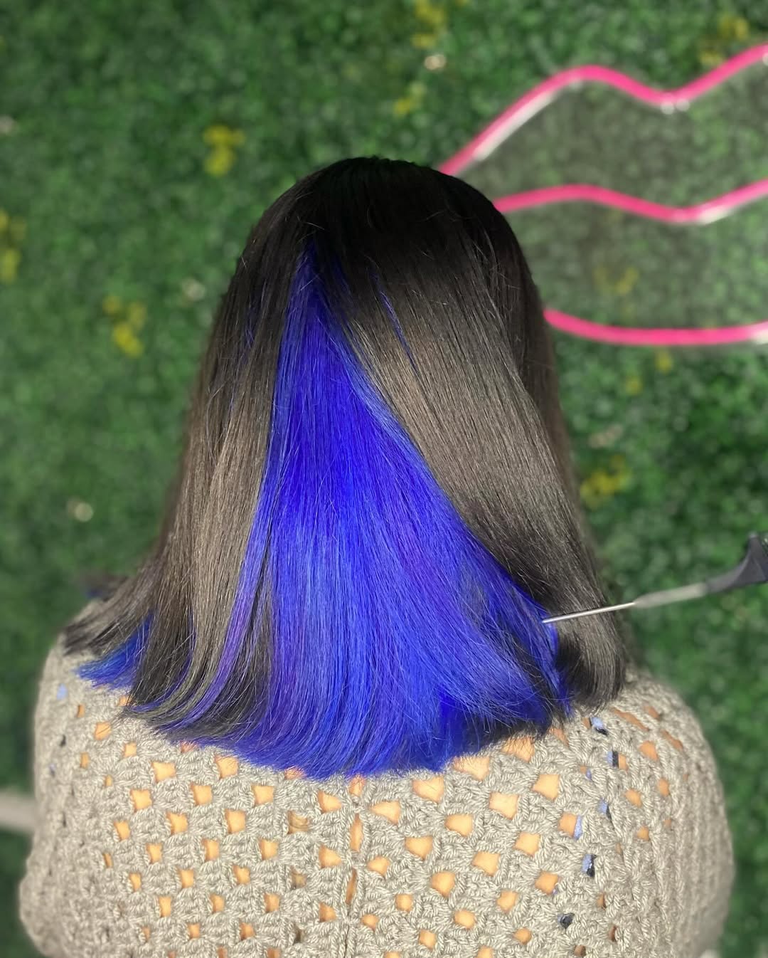 Bold Electric Blue Peekaboo Hair Pop