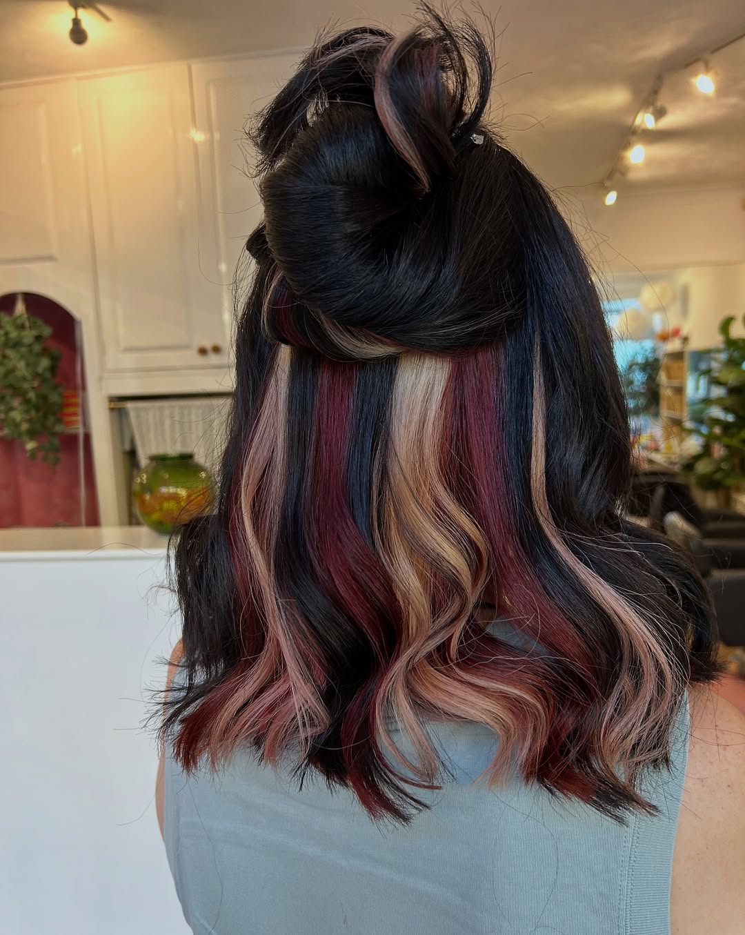 Bold Peekaboo Stripes in Rich Berry Tones