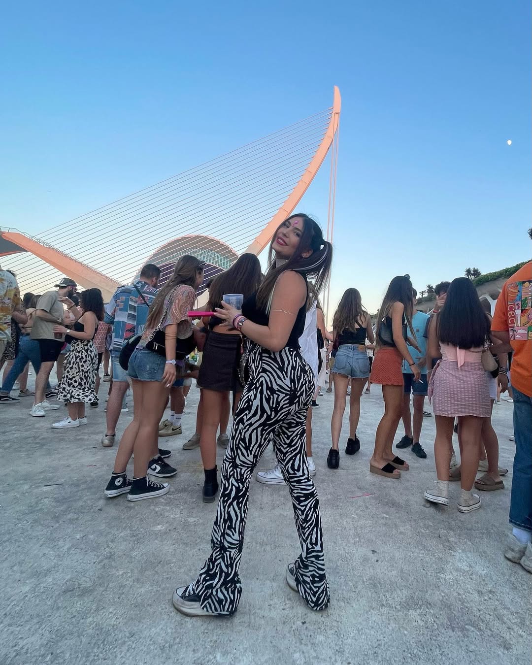 Bold Zebra Print Flare Pants Festival Look