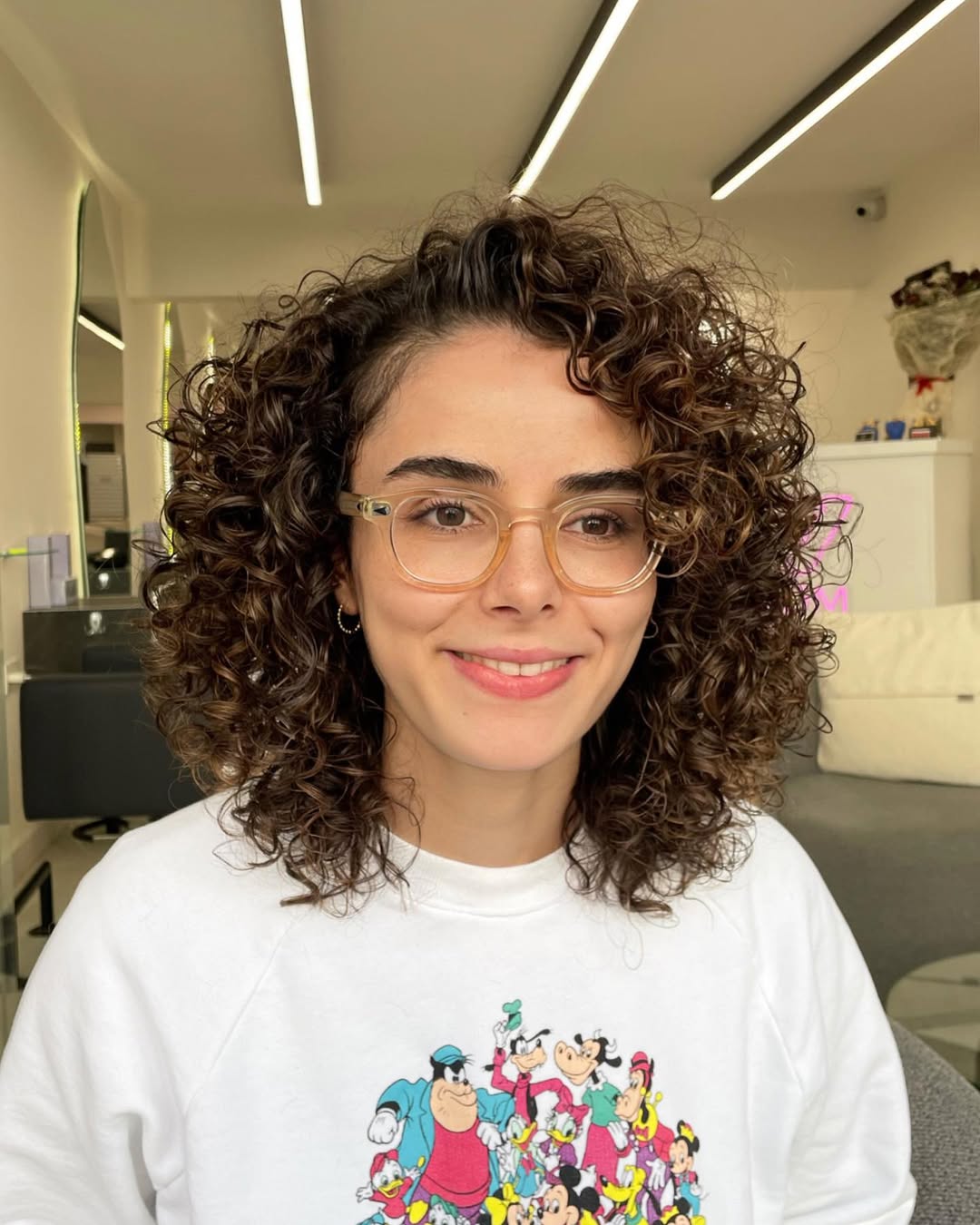 Bouncy Shoulder-Length Auburn Curls