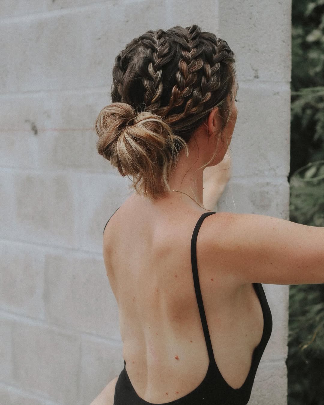 Braided Crown Updo With Voluminous Bun