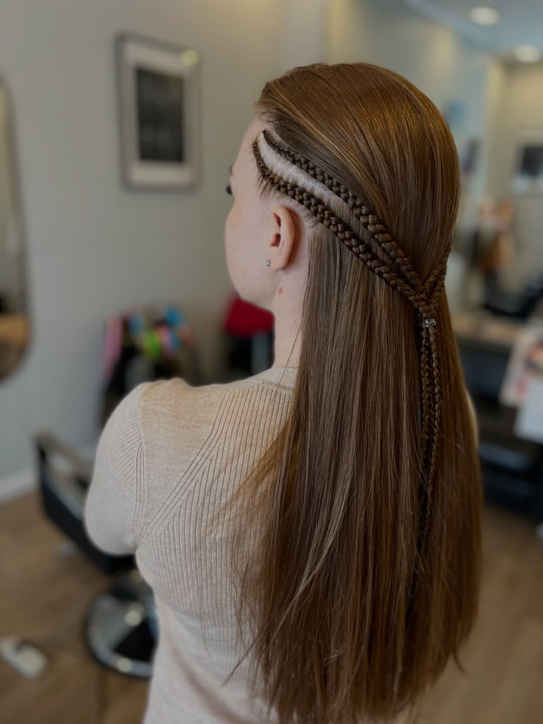 Braided Crown With Flowing Auburn Waves