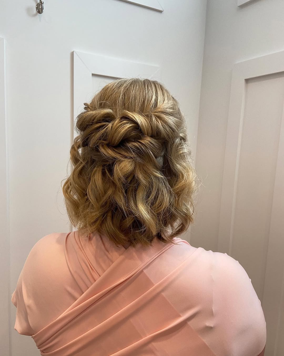 Braided Half-Up Curls For Medium Length Hair