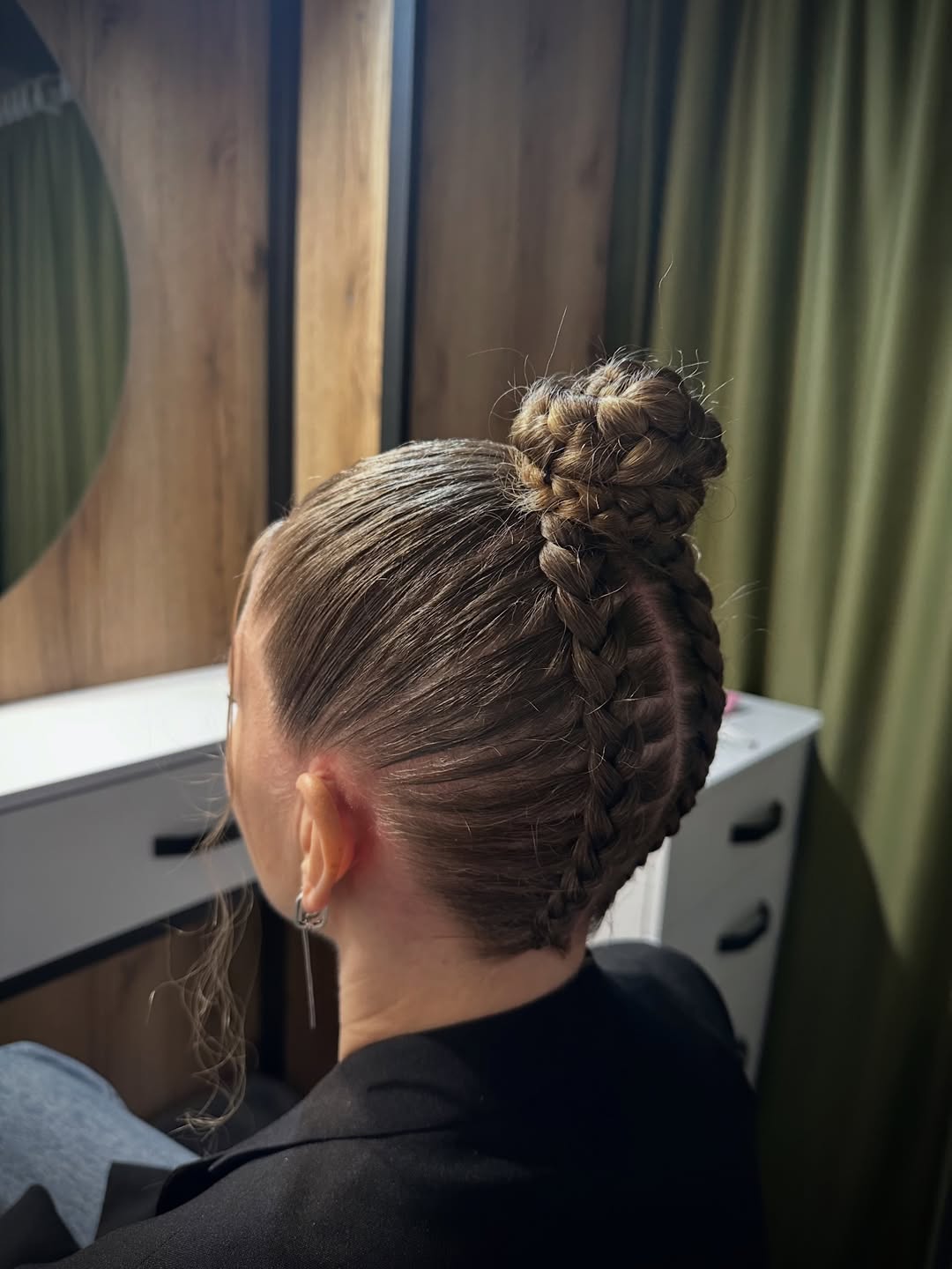 Braided Top Knot With Sleek Undercut Braids