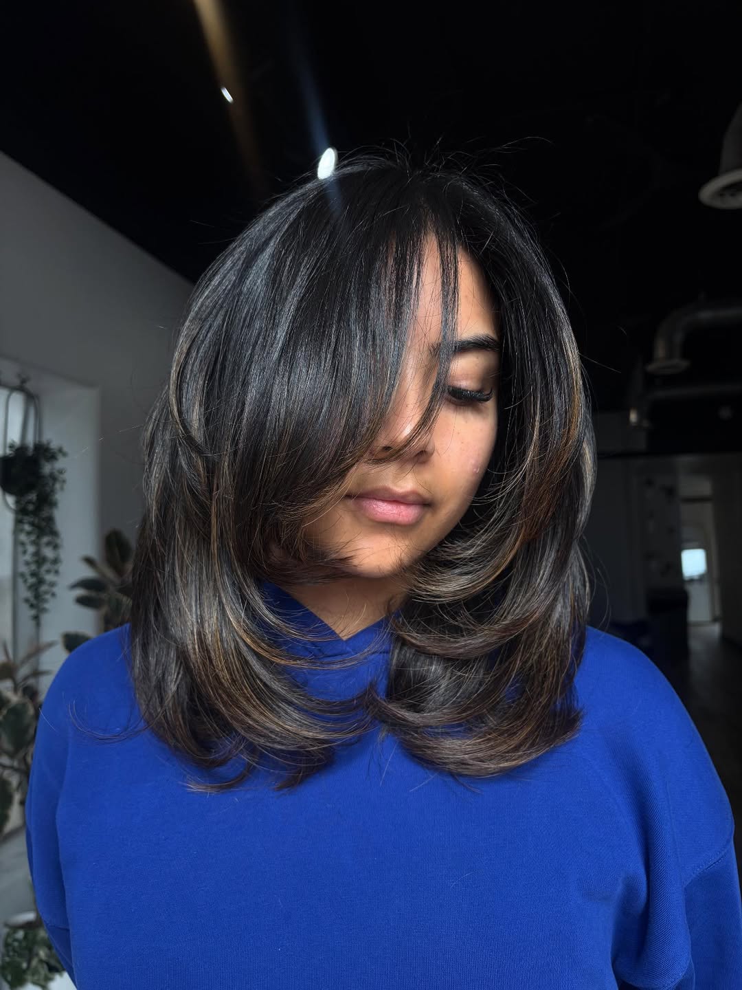 Brunette Layers With Face Framing Bangs