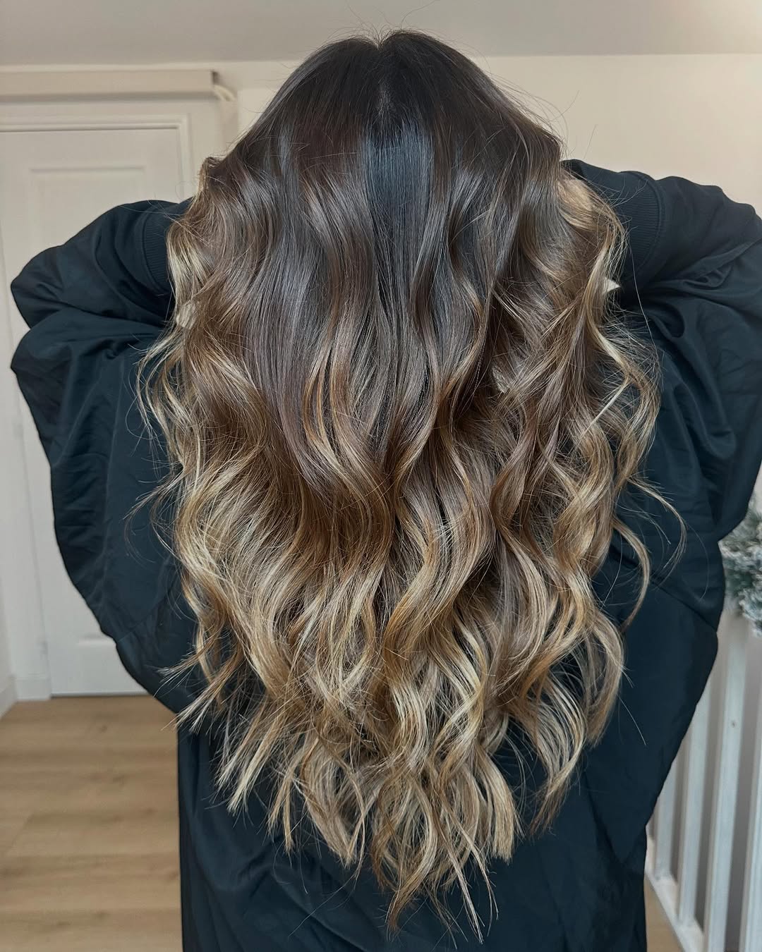 Caramel And Mocha Balayage For Long Wavy Hair