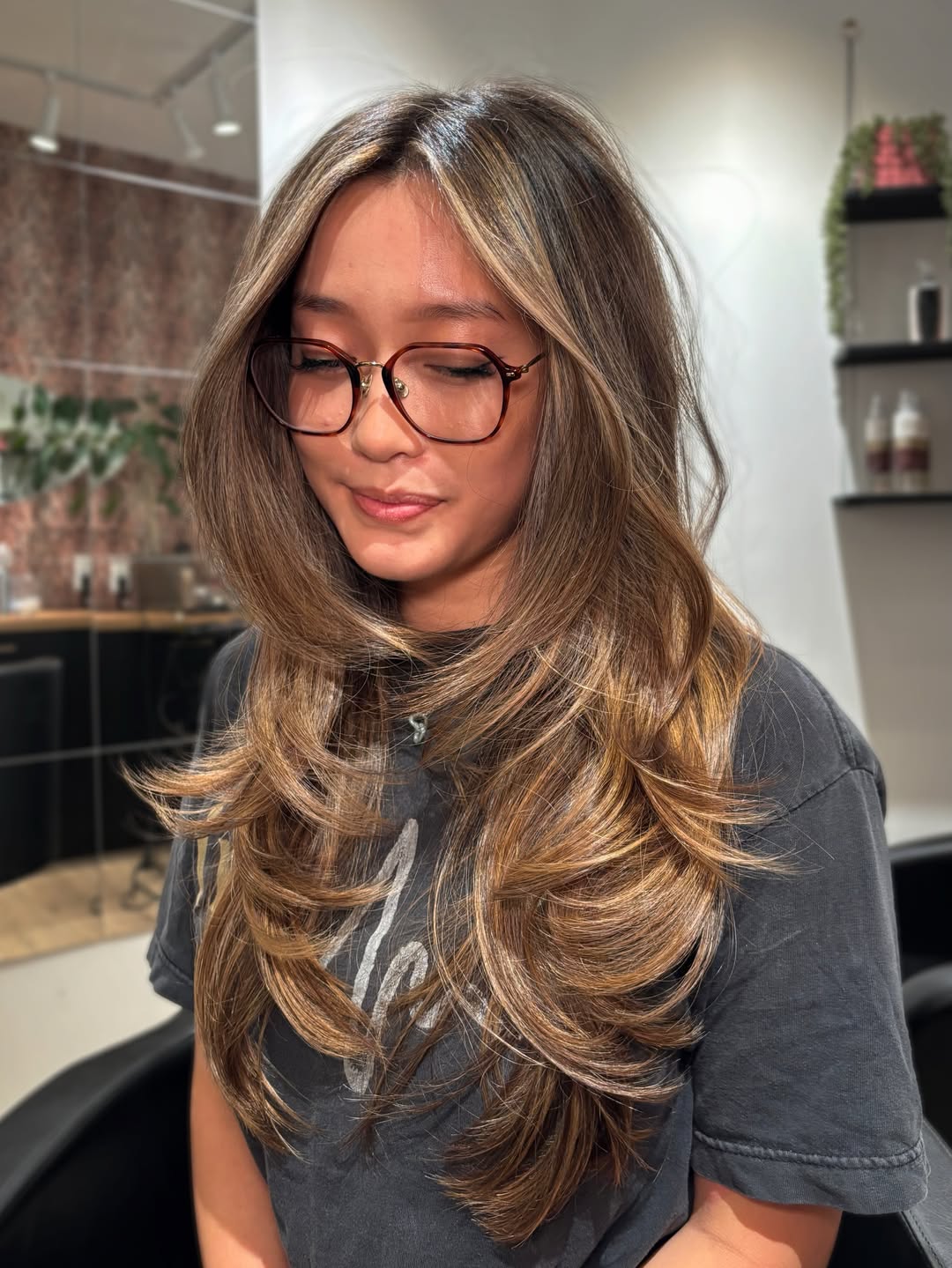 Caramel Balayage With Voluminous Layered Waves