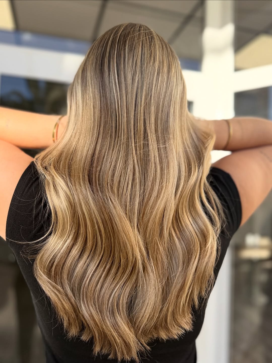 Caramel Swirl Blonde With Textured Waves
