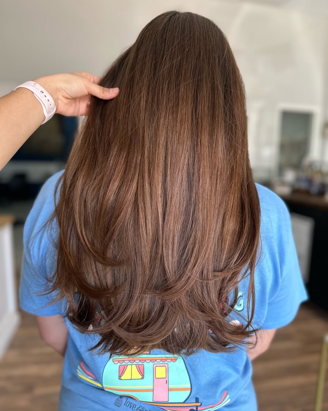 Cascading Layers With Subtle Caramel Highlights
