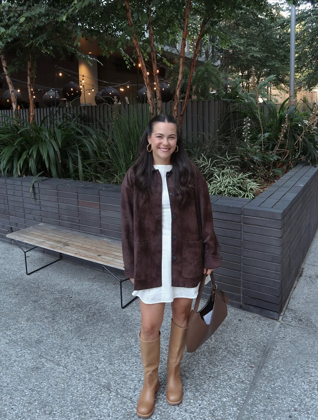 Casual Chic Mini Dress With Knee-High Boots
