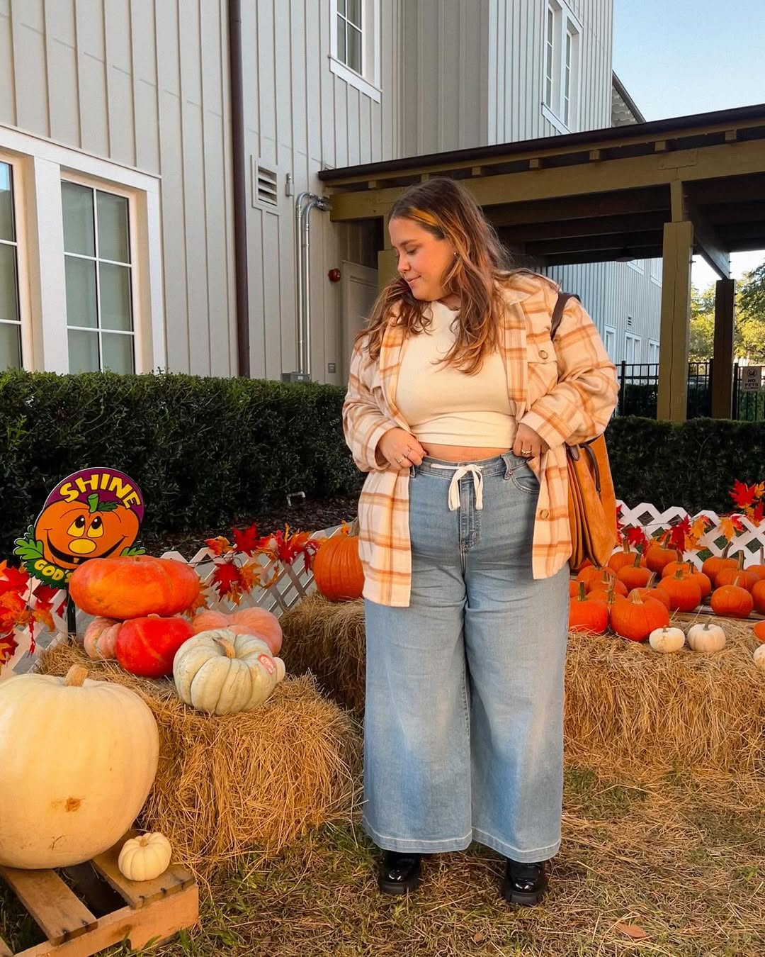 Casual Fall Plaid Layering With Wide Leg Denim