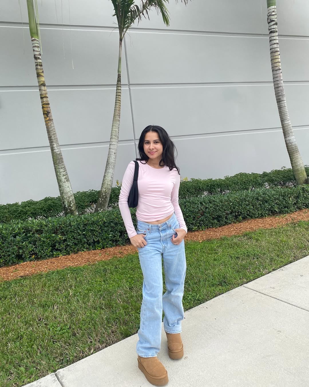Casual Pink Top And Light Wash Denim