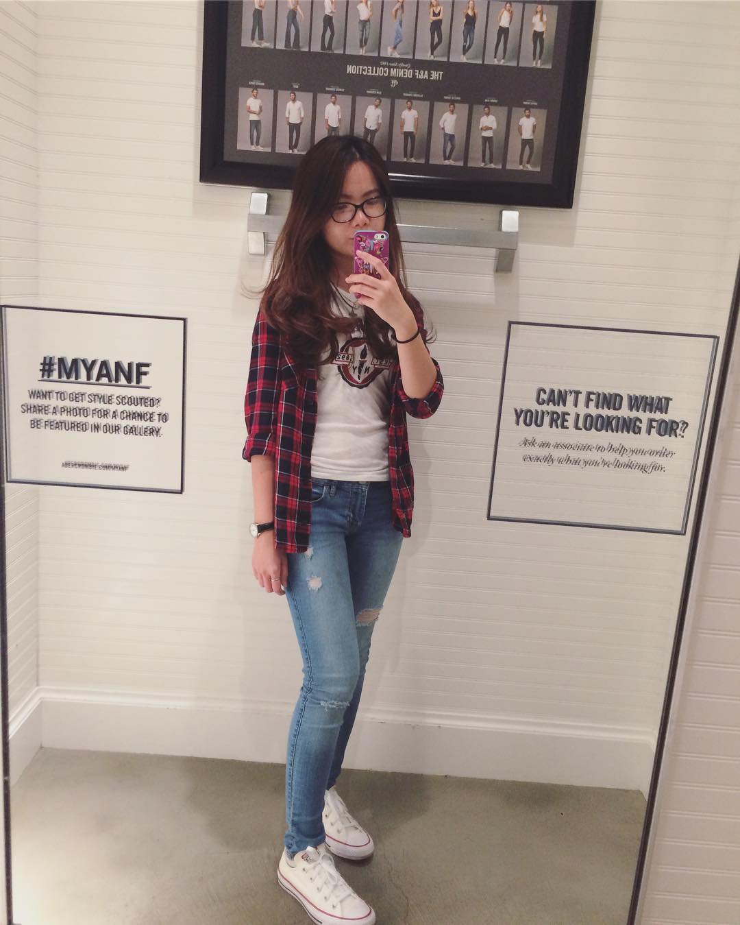Casual Plaid Layered Denim Look For School