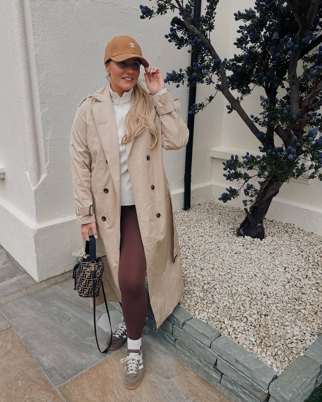 Casual Trench and Leggings Street Style
