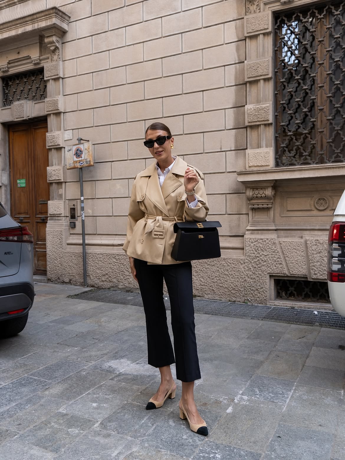 Chic Belted Trench With Black Trousers Office Look