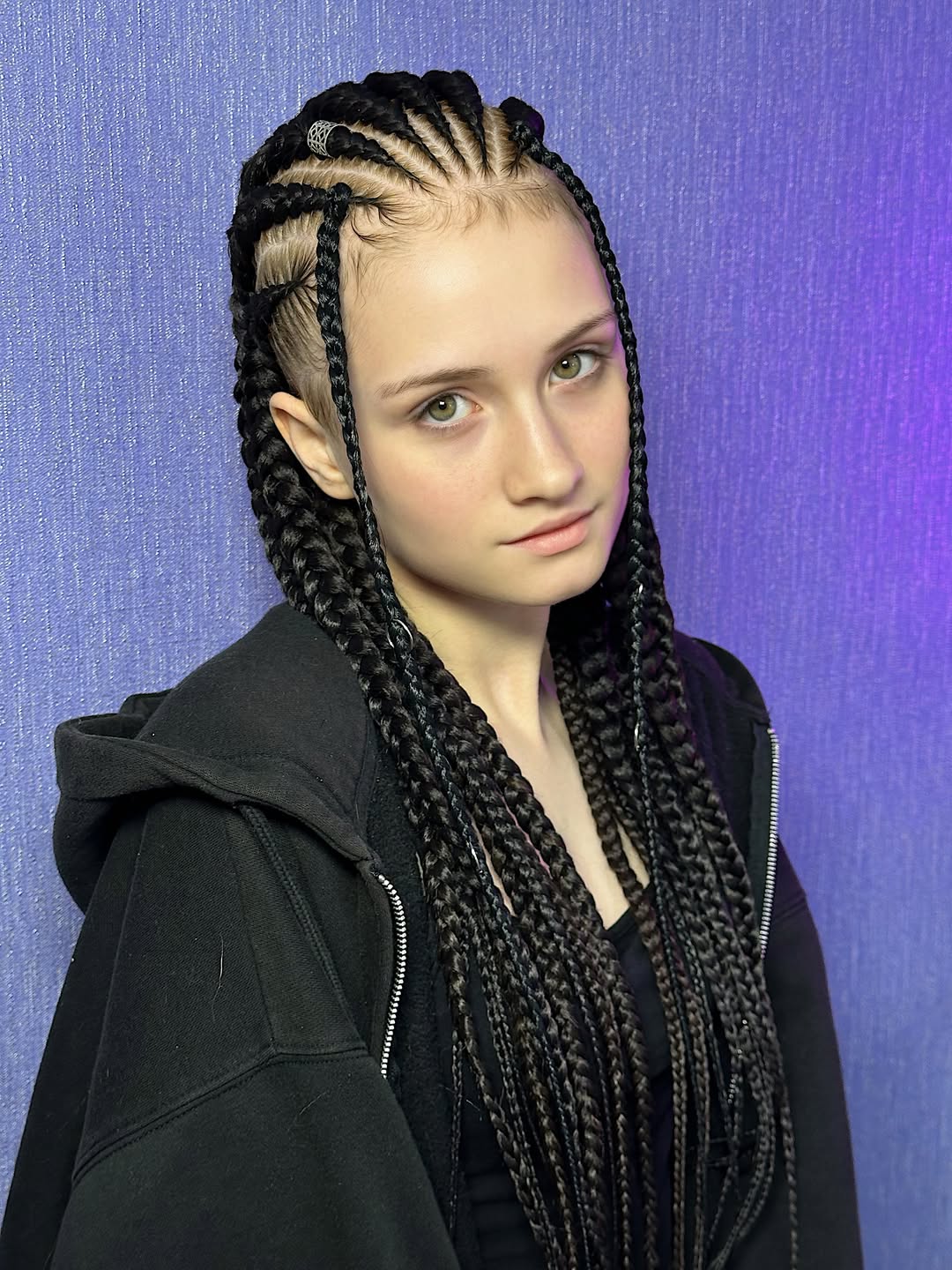 Chic Box Braids With Undercut Detail