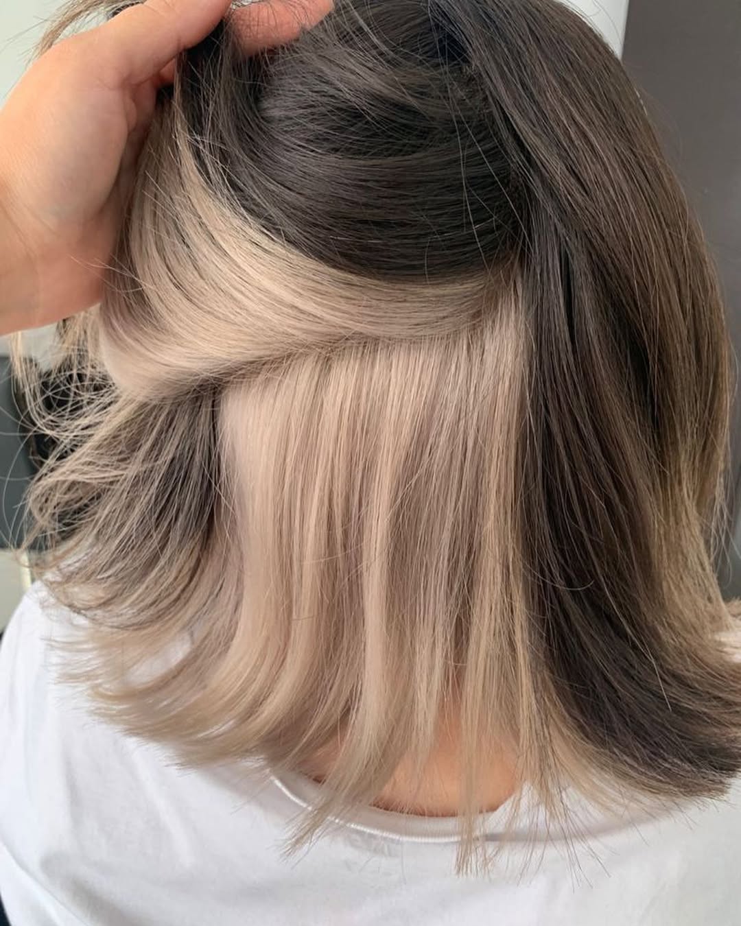 Chic Hidden Ash Blonde Peekaboo Strands