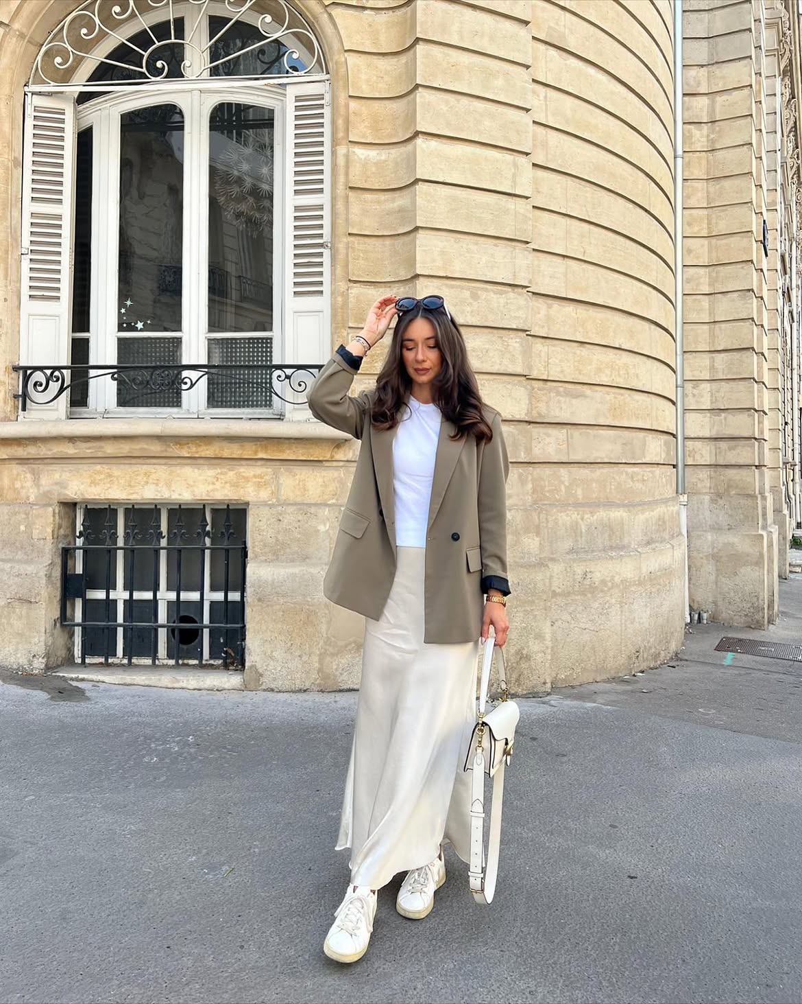 Chic Satin Midi Skirt And Blazer Combo