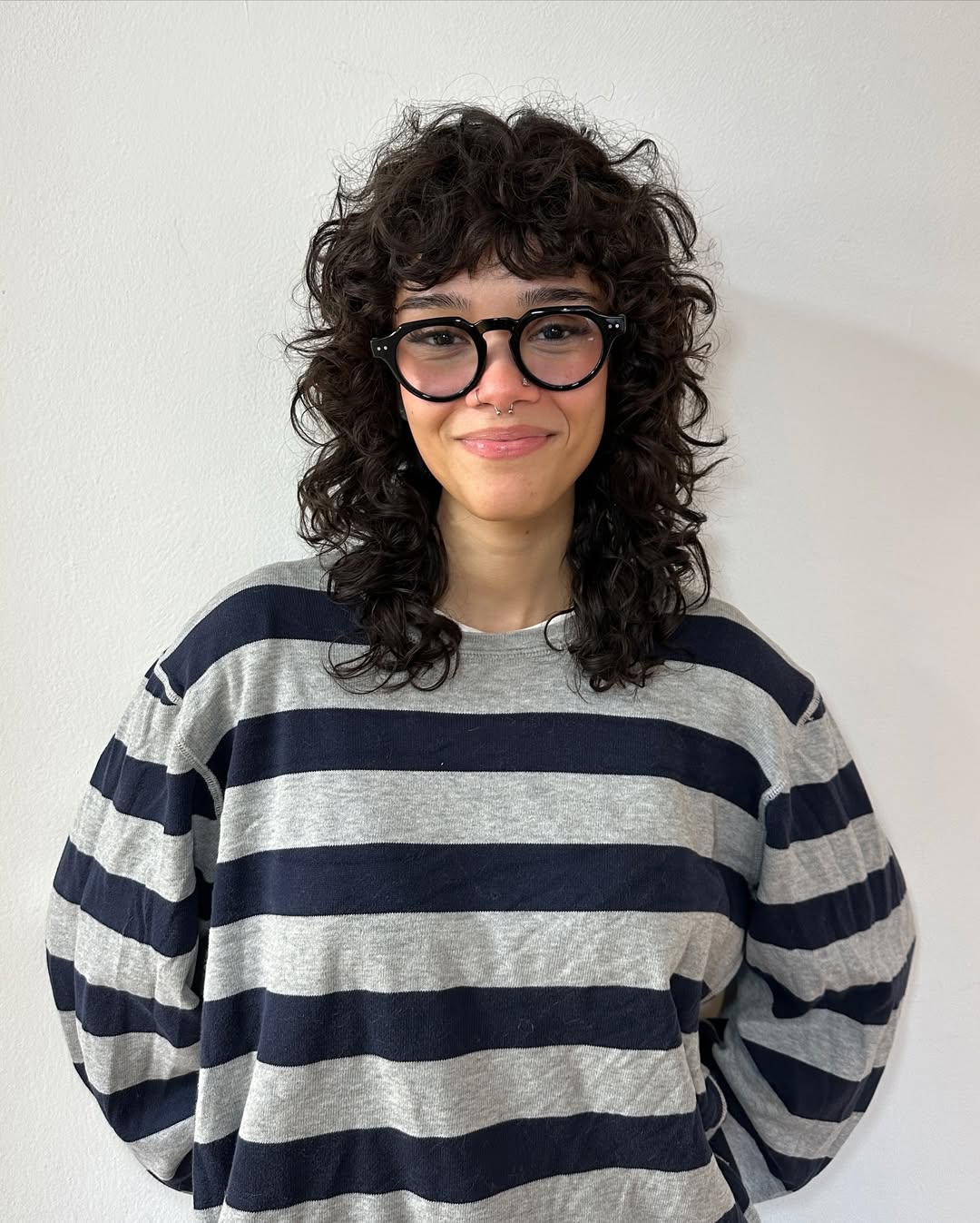 Choppy Curly Mullet With Baby Bangs