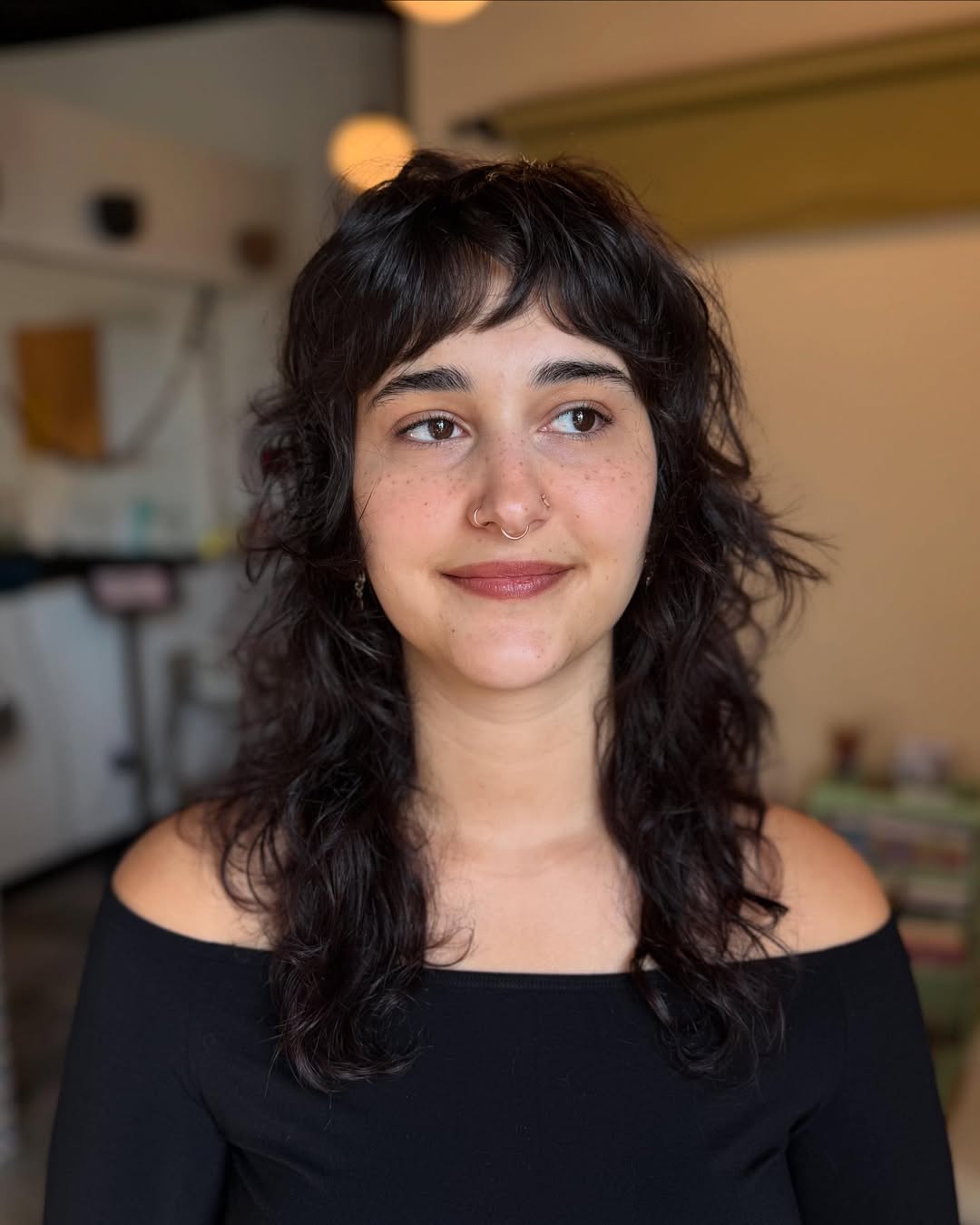 Choppy Wavy Shag With Wispy Bangs