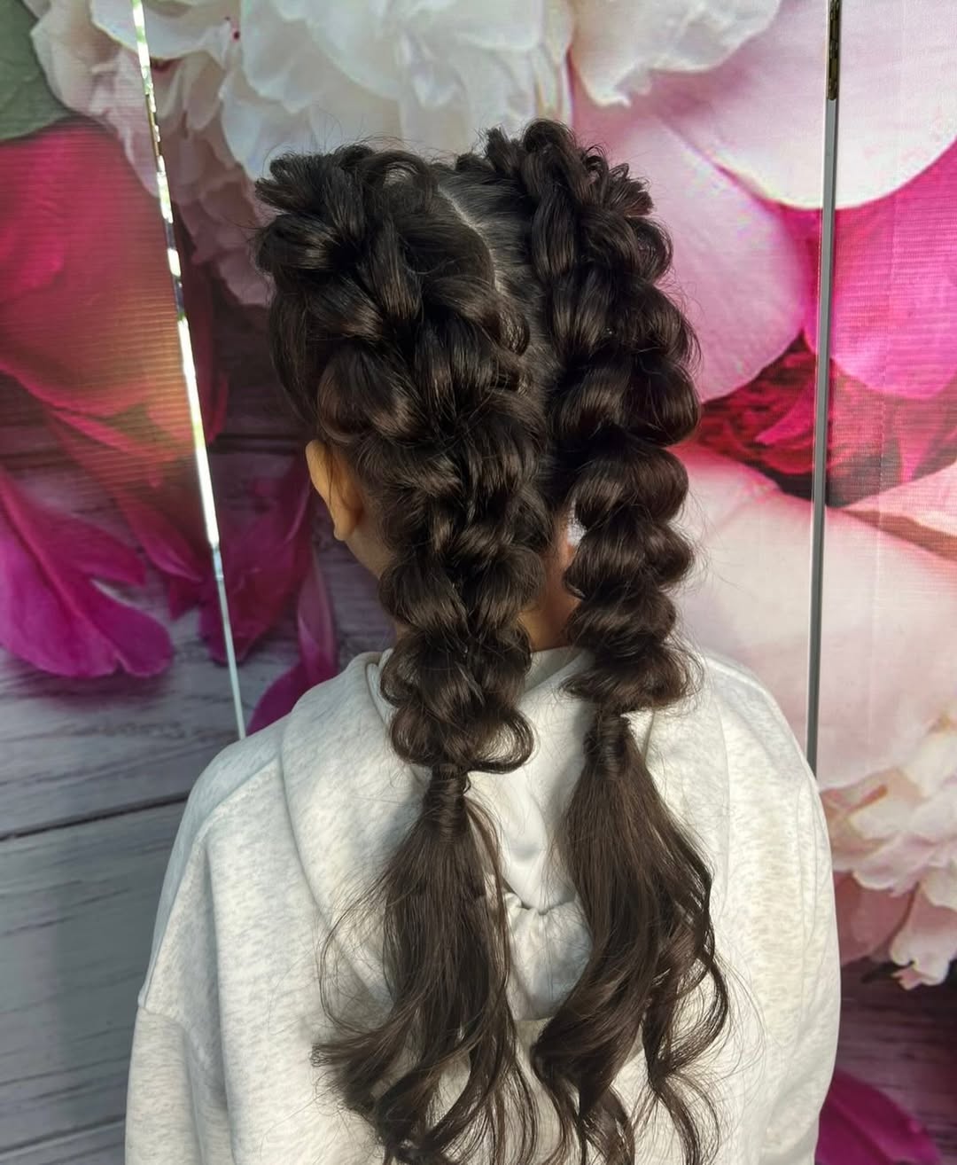 Chunky Bubble Braids With Loose Waves
