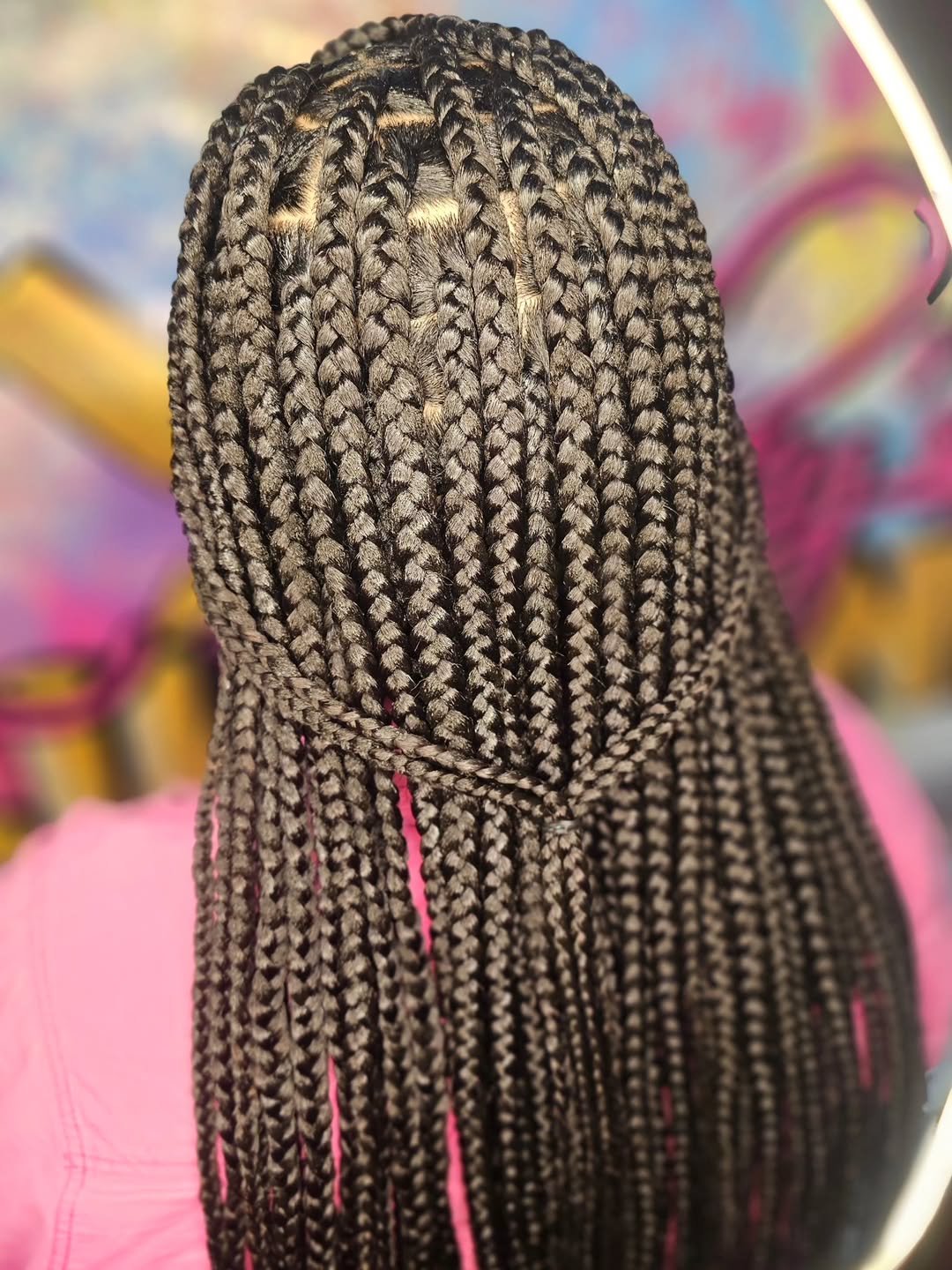 Classic Box Braids Half Up Style