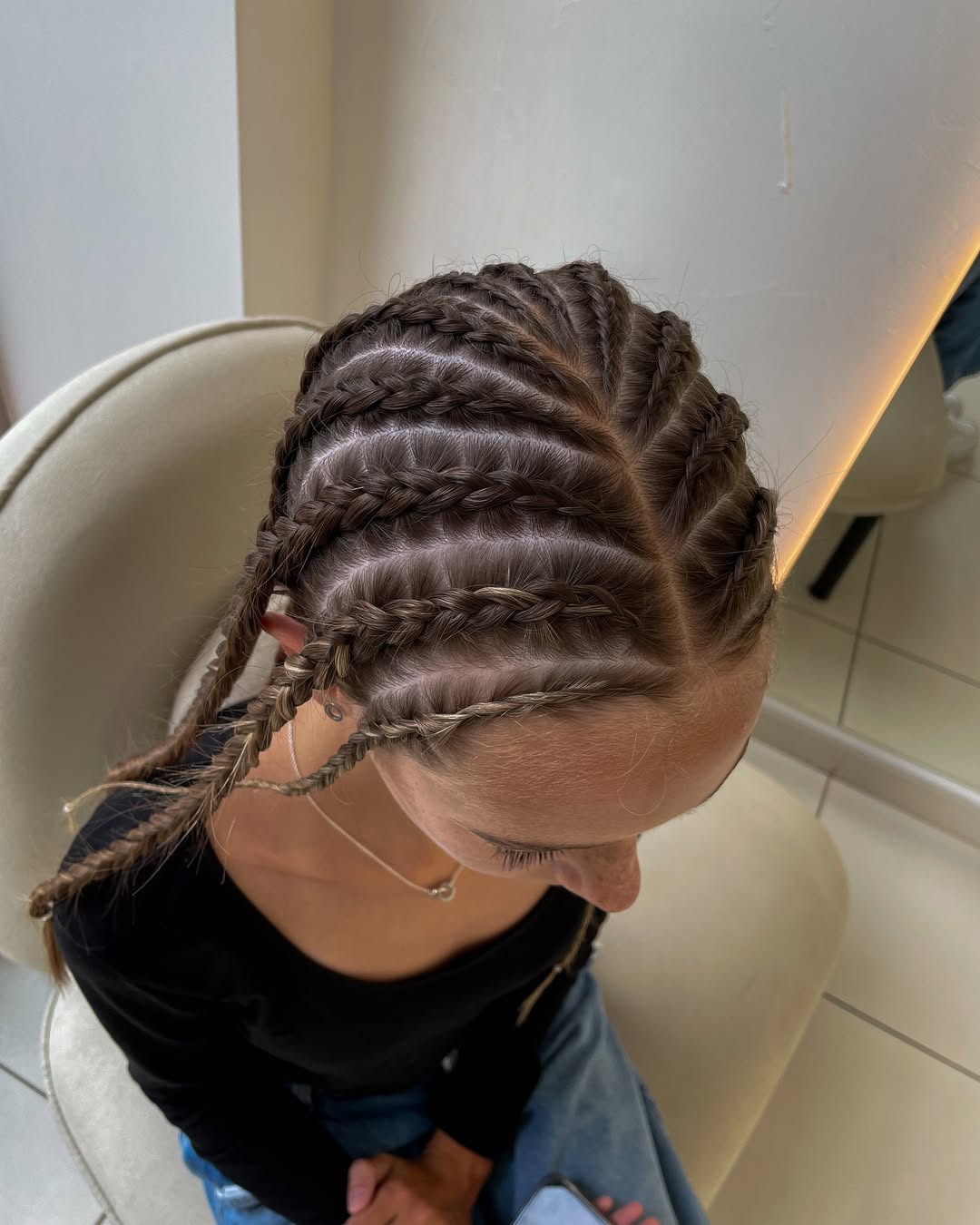 Classic Cornrow Braids With Loose Ends