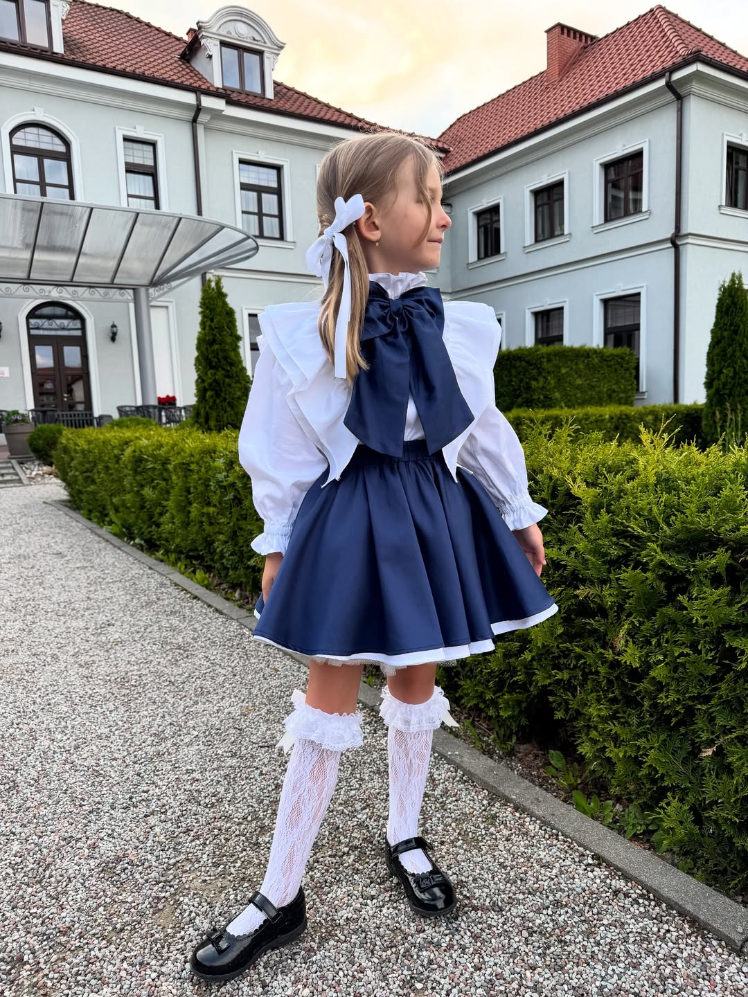 Classic Navy And White School Uniform Look