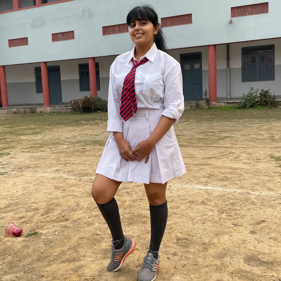 Classic School Uniform With Modern Sneakers