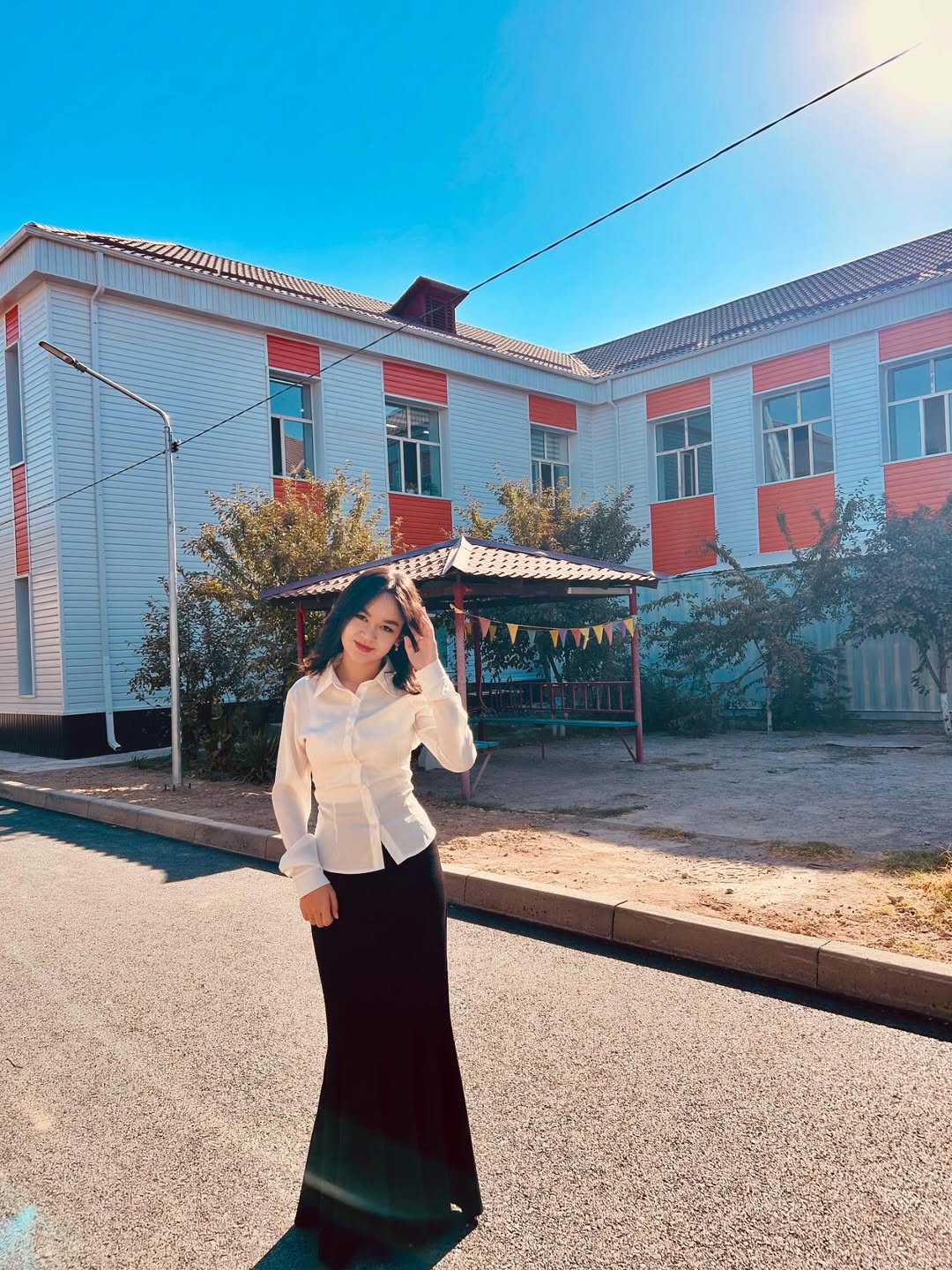 Classic White Shirt & Black Maxi Skirt Back To School
