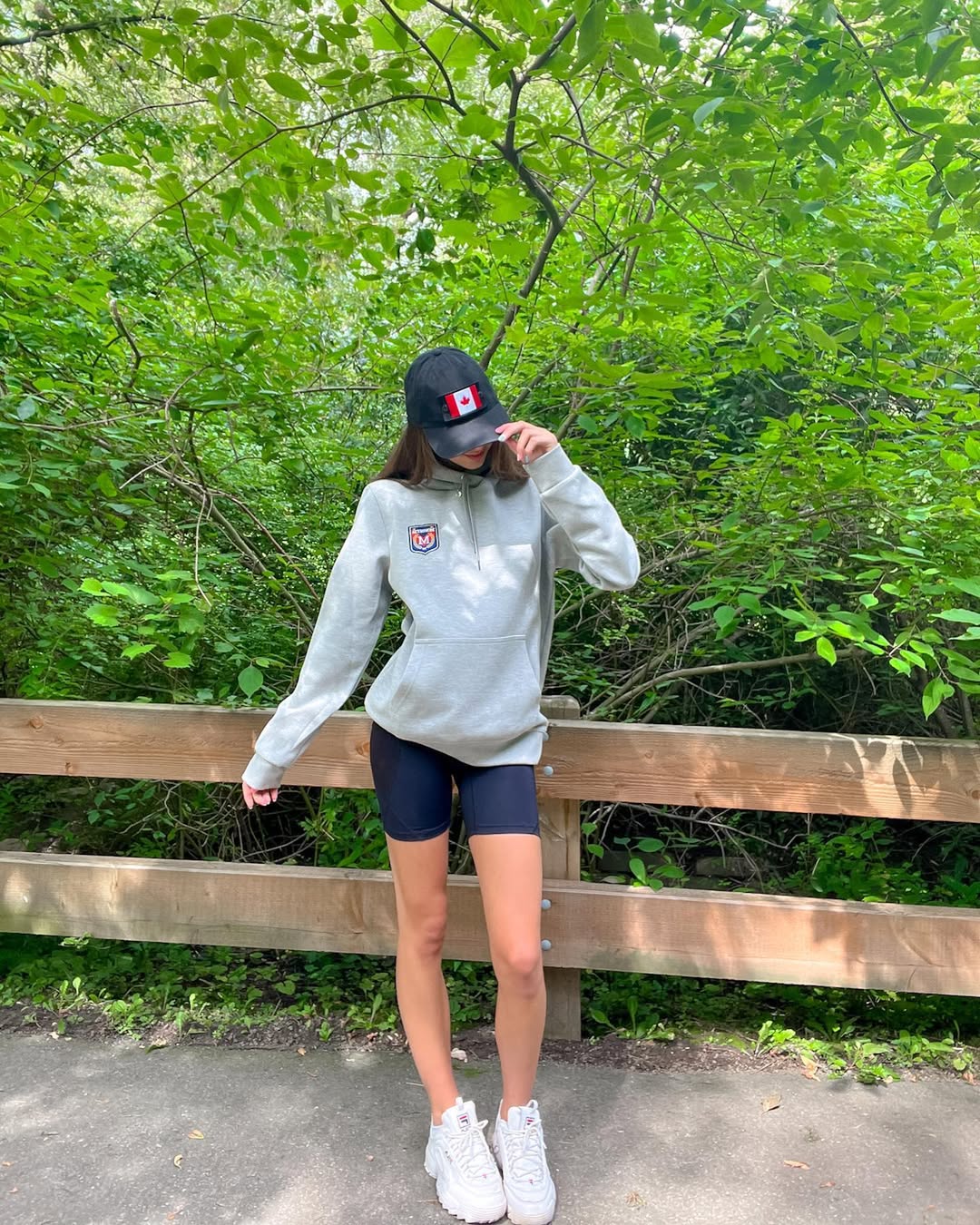 Comfortable Hoodie and Biker Shorts Athleisure Look