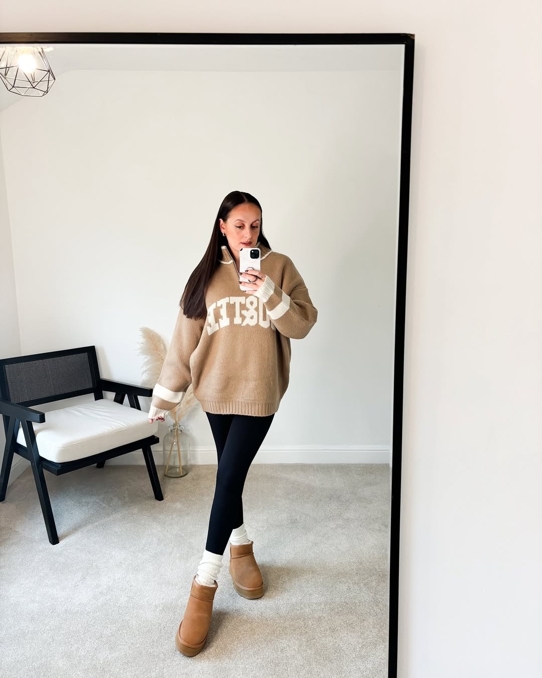 Cozy Oversized Sweater With Black Leggings