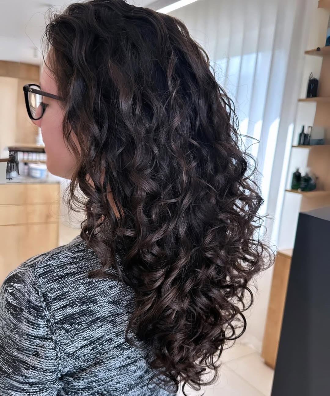 Defined Dark Brunette Curly Hair