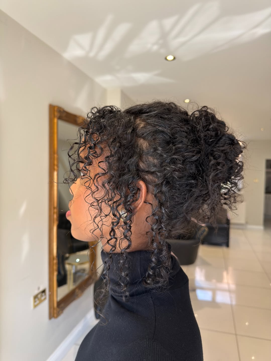Defined Natural Curls With Loose Updo