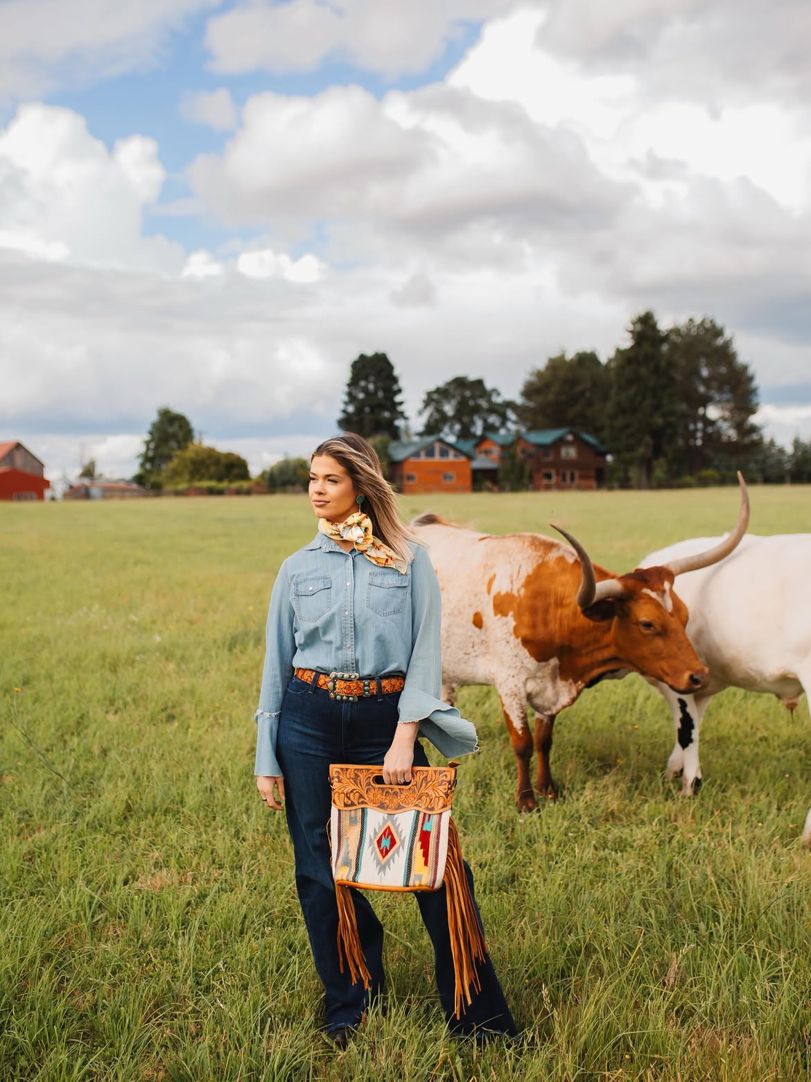 Denim Cowgirl Chic With Southwest Inspired Accessories