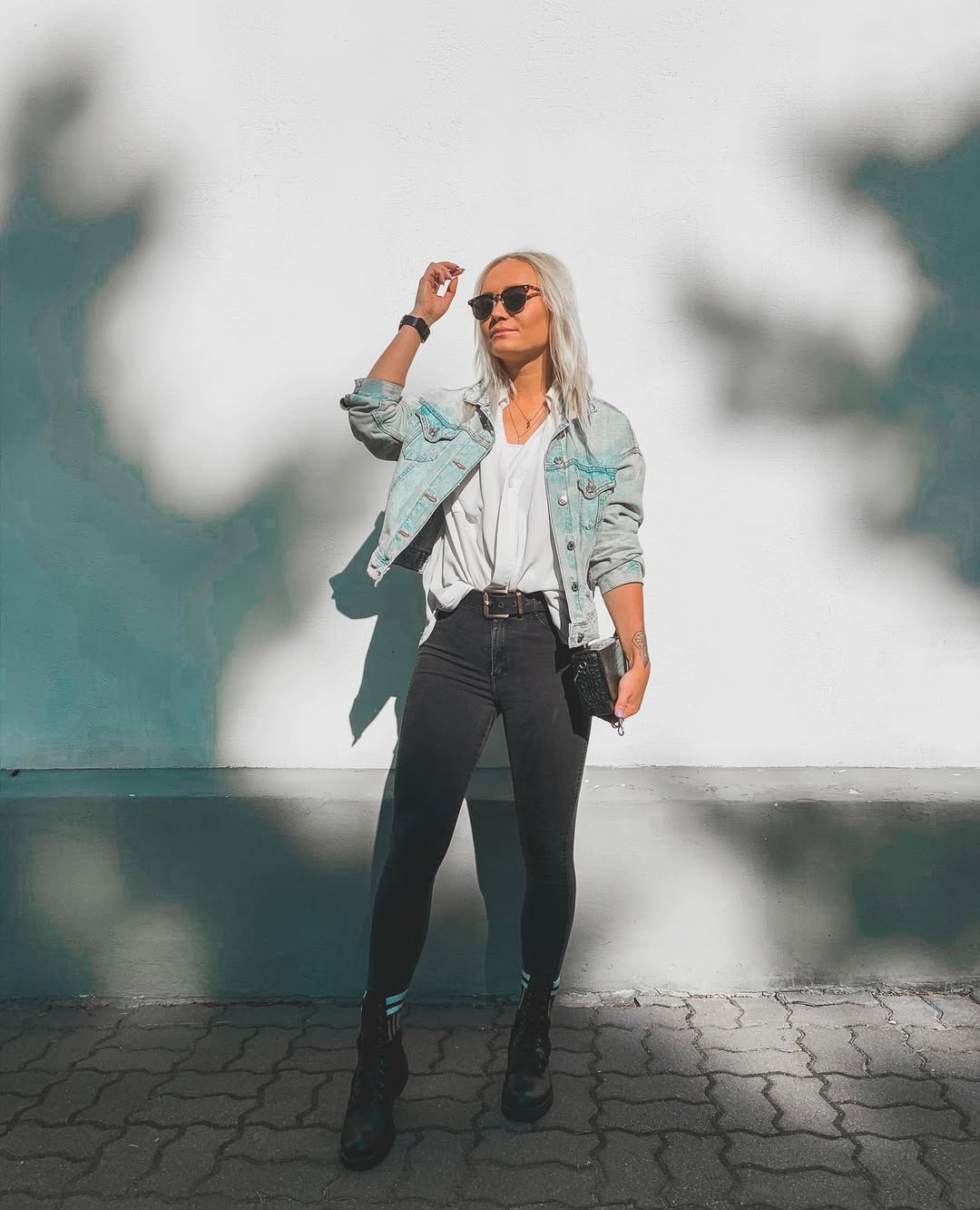 Denim Jacket and Black Skinny Jeans Casual Cool