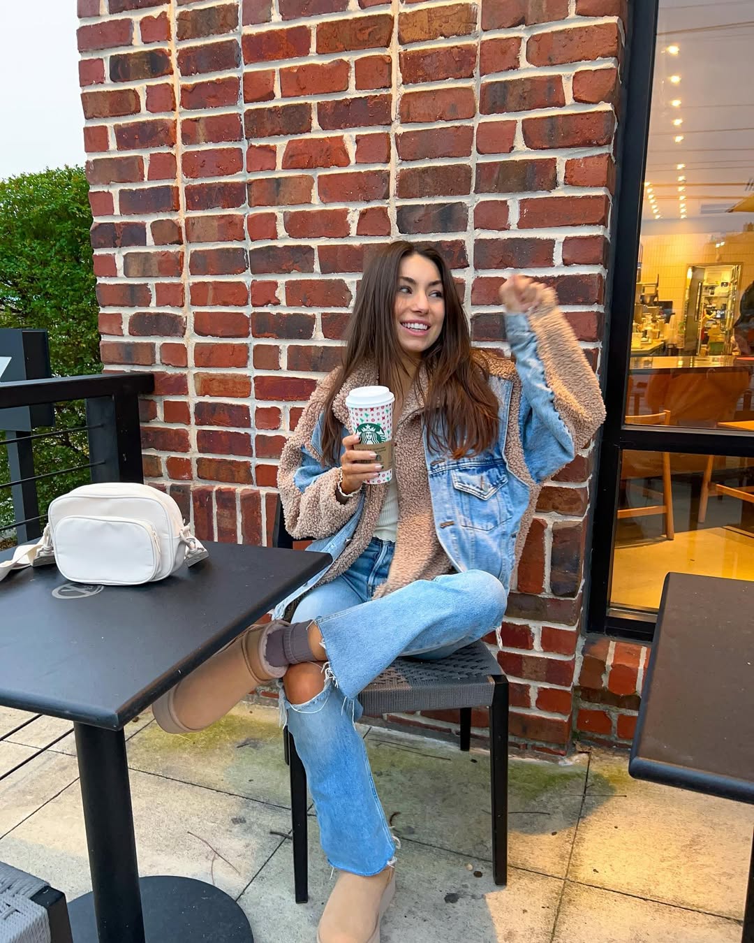 Denim Jean Jacket With Sherpa Lining Outfit