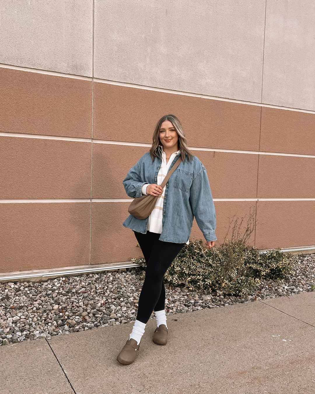 Denim Shacket and Leggings Casual Fall Vibe