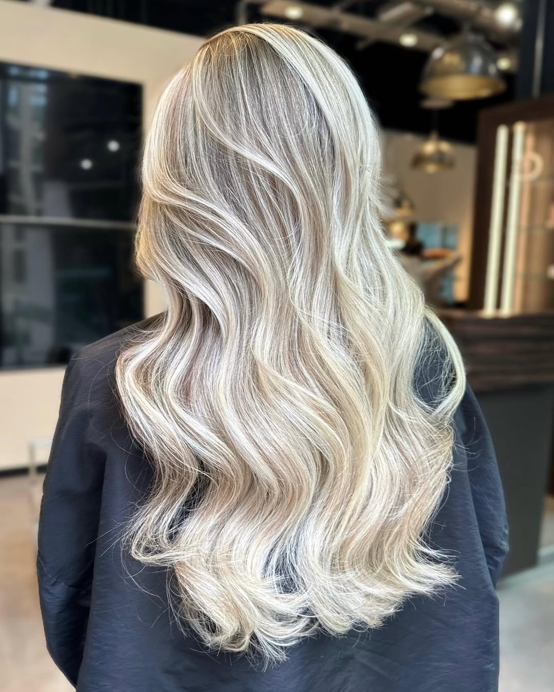 Dimensional Platinum Blonde With Soft Waves