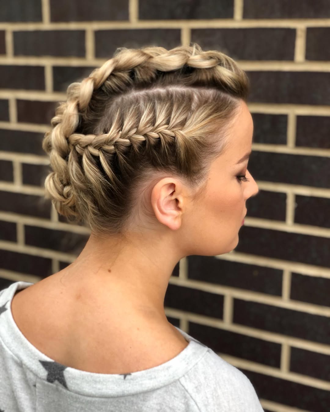 Double Row Dutch Braids Updo For Summer Festivals