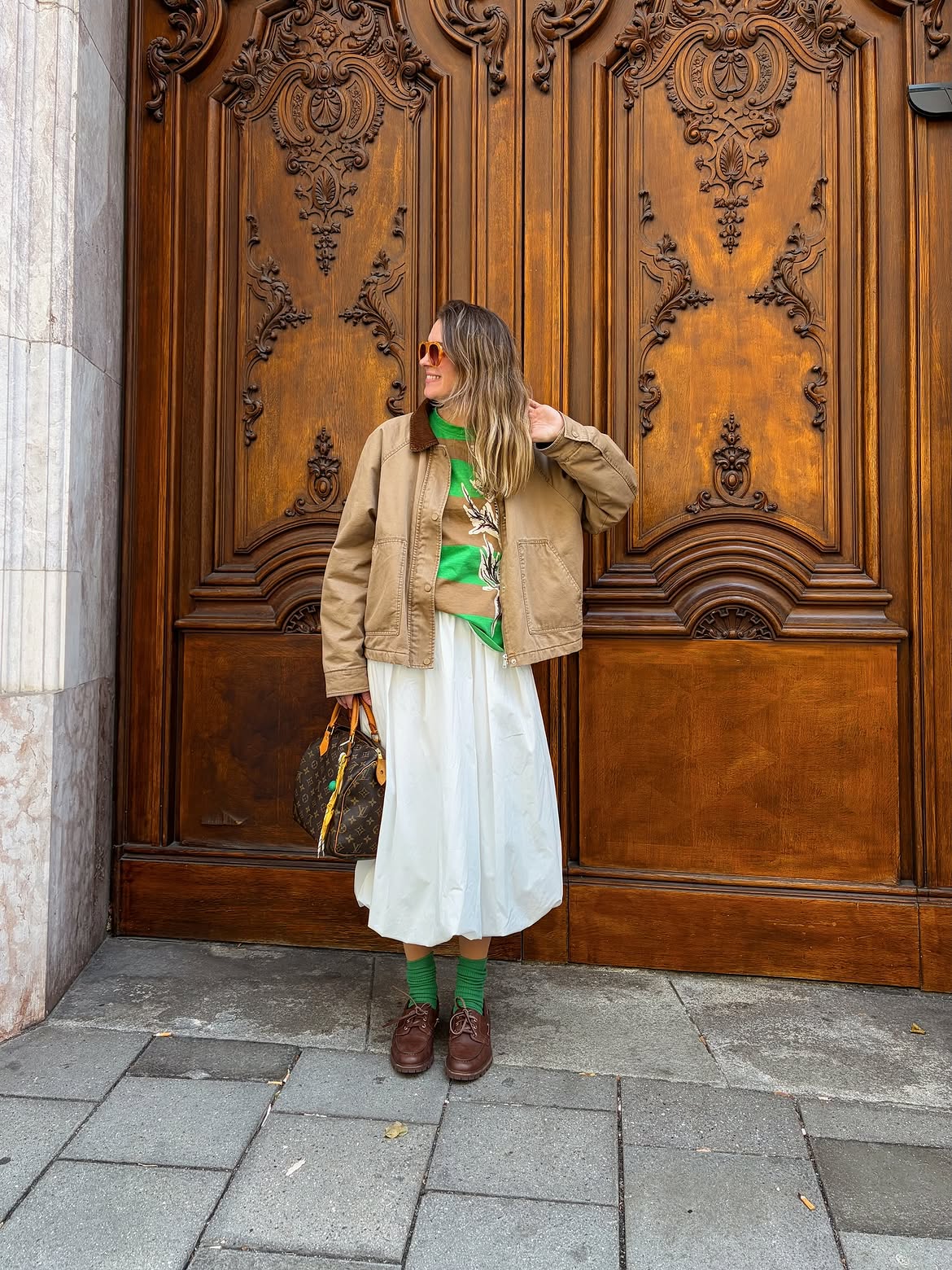 Eclectic Fall Layers With Color Pop Socks