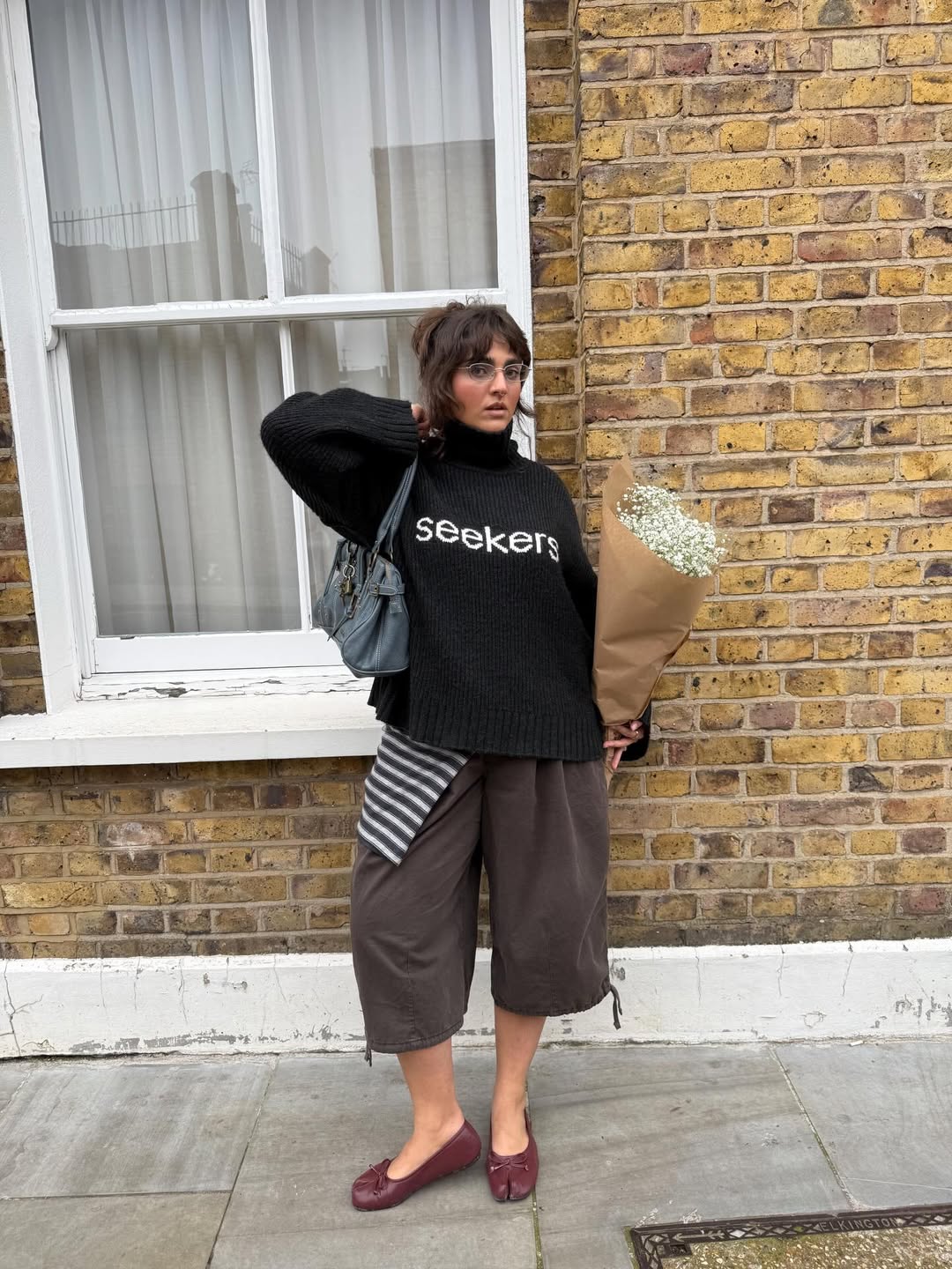 Eclectic Knit With Culottes And Tabis For Fall
