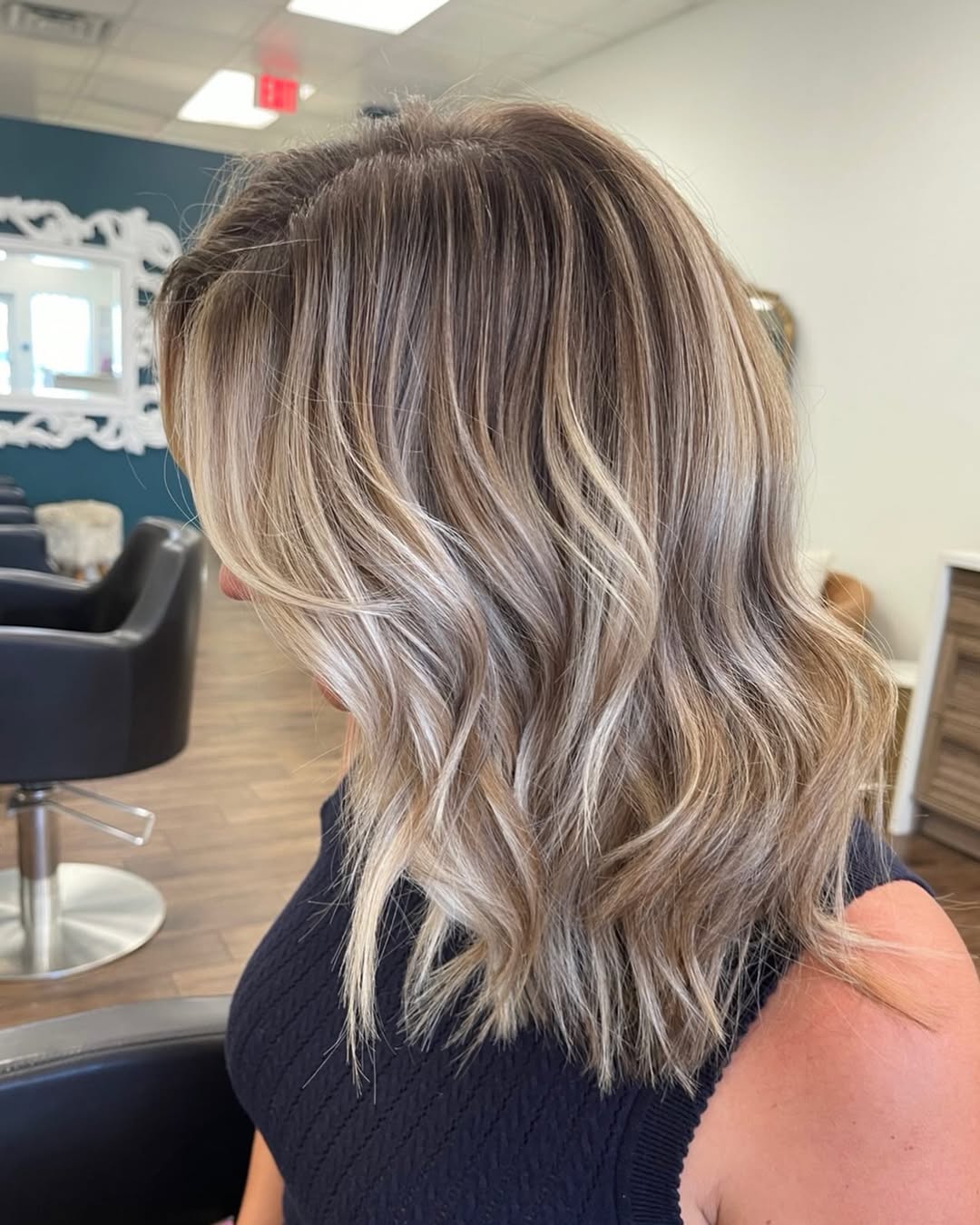 Effortless Beach Waves with Honey Blonde Balayage