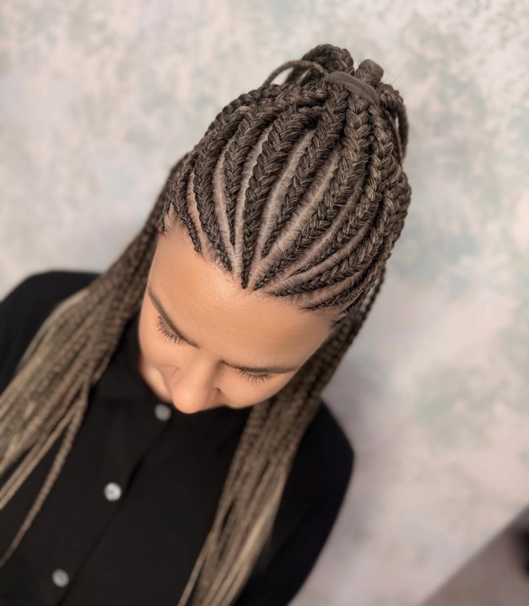 Elegant Braided Updo With Bronde Ombre Strands
