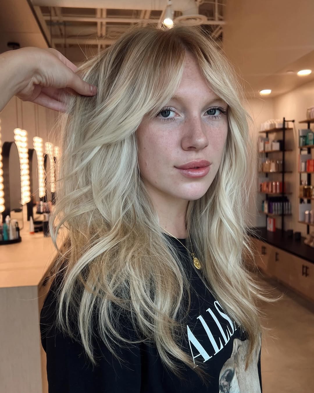 Feathered Layers With Honey Blonde Balayage