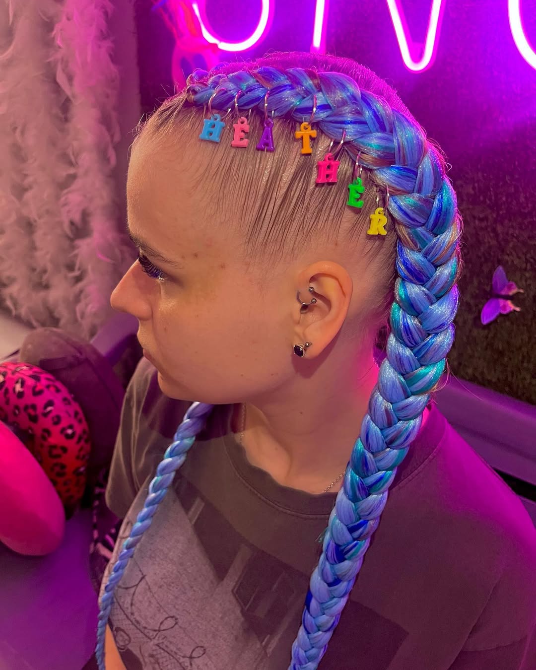Festival Braids With Colorful Name Charms