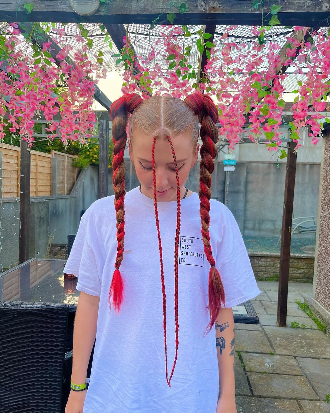 Festival Ready Red And Brown Pigtail Braids