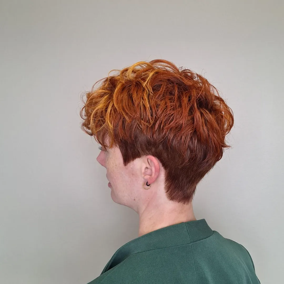 Fiery Textured Pixie With Light Blonde Highlights