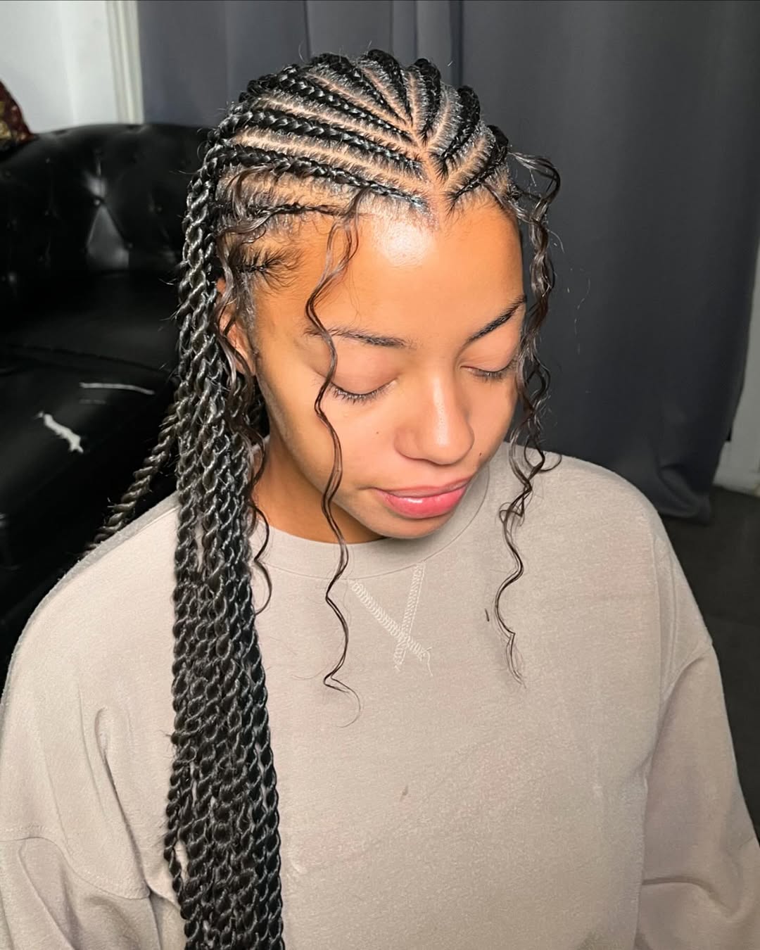 Flawless Fulani Braids With Curly Baby Hairs