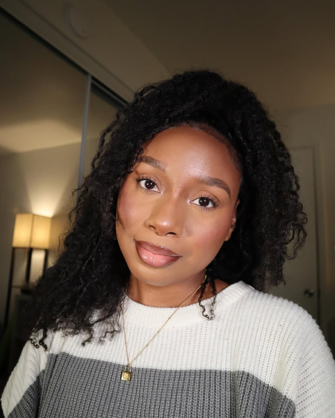 Glamorous Curly Half-Up Ponytail Black Hair